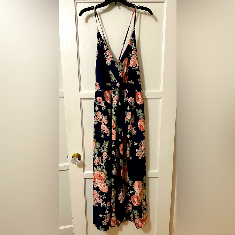 Sheik Curve, Navy Floral print dress, 3XL